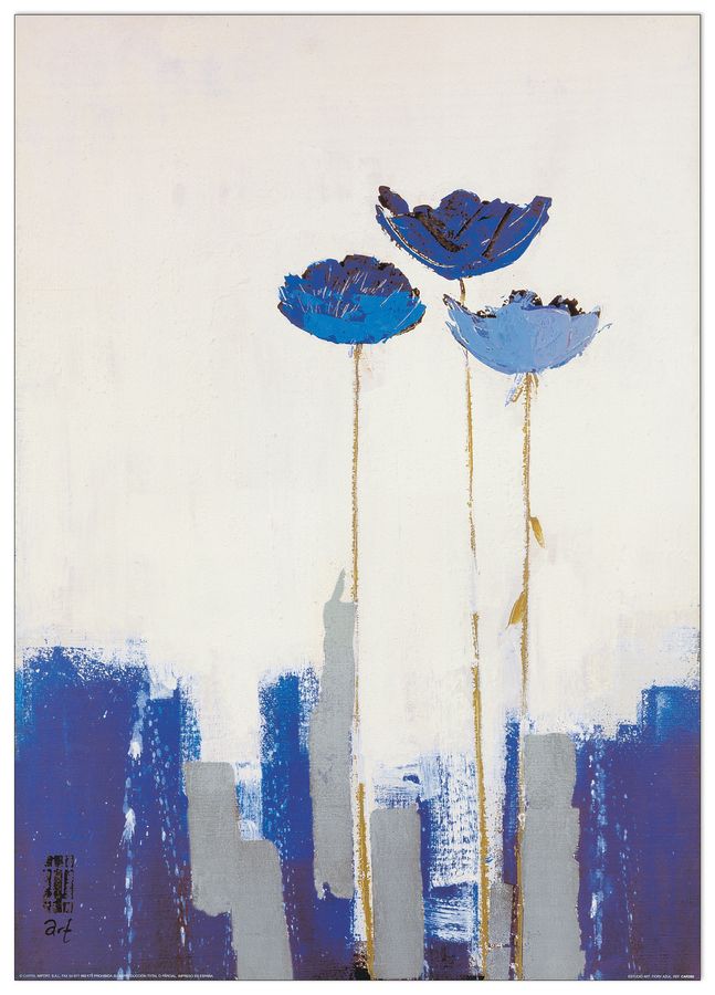 artopweb Estudio Art - Fiory Azul Decorative MDF Panel (50x70cm)