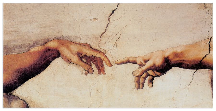 Michelangelo - Creation Of Adam Detail, Decorative MDF Panel (140x70cm)