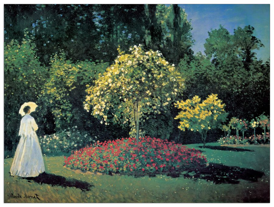Monet - Dame Dans Le Jardin, Decorative MDF Panel (80x60cm)