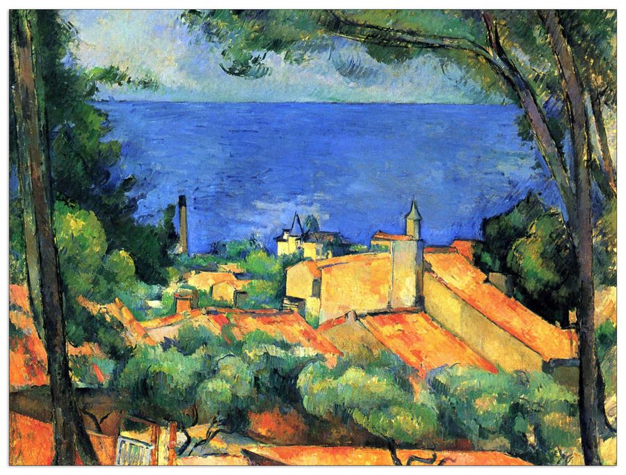 Cezanne Paul - l'Estaque with Red Roofs, Decorative MDF Panel (80x60cm)