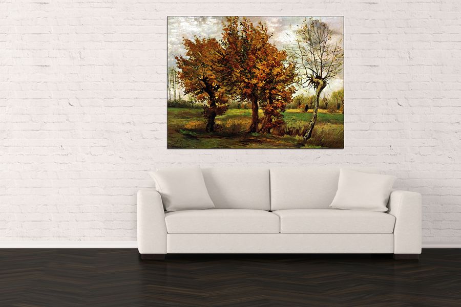 Van Gogh Vincent - Autumn Landscape with Four Trees, Decorative MDF Panel (120x90cm)