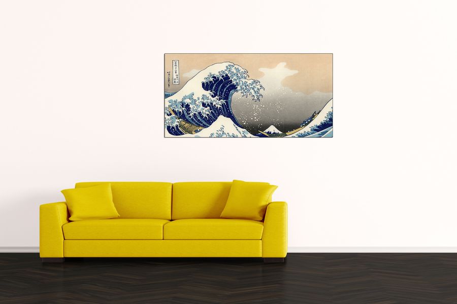 Hokusai Katsushika  - A big wave off Kanagawa, Decorative MDF Panel (140x70cm)