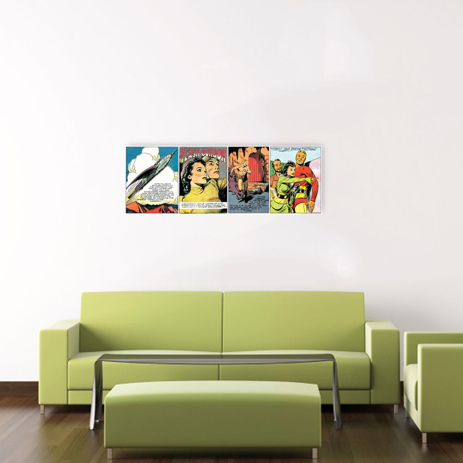 Raymond - Flash Gordon Comics, Decorative MDF Panel (138x48cm)