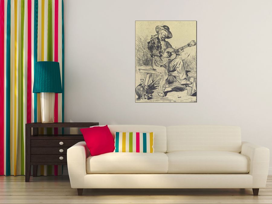 Manet Édouard - The guitar Player, Decorative MDF Panel (60x80cm)