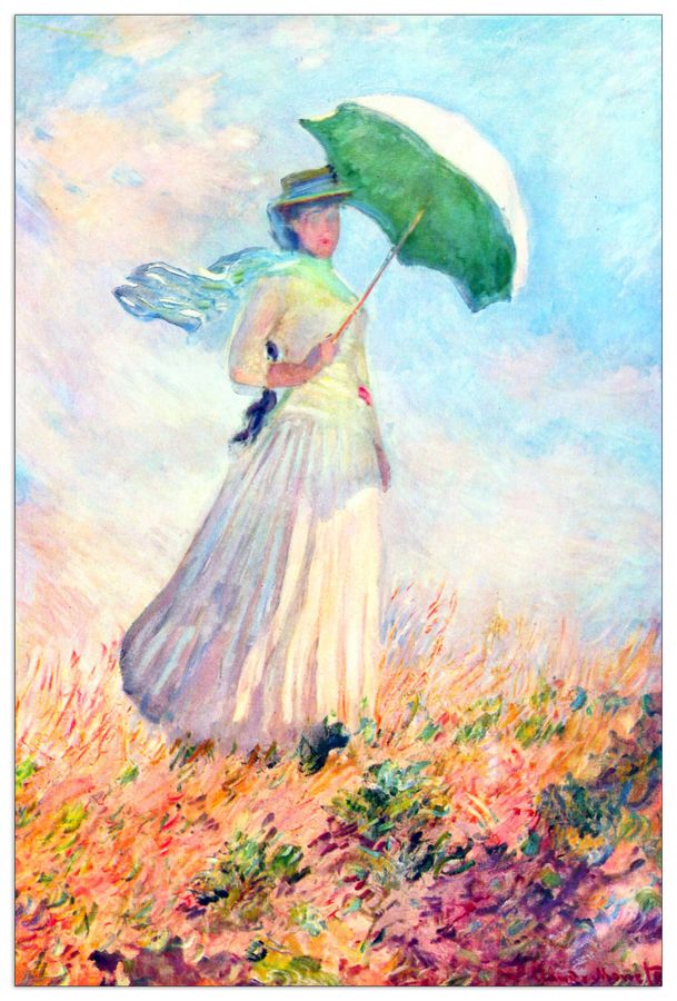 Monet Claude - Lady with sunshade, study, Decorative MDF Panel (90x135cm)