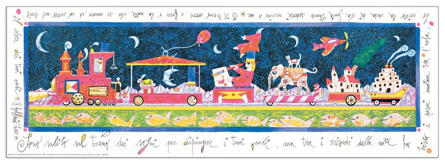 Musante - Sono Salito Sul Treno..., Decorative MDF Panel (100x35cm)
