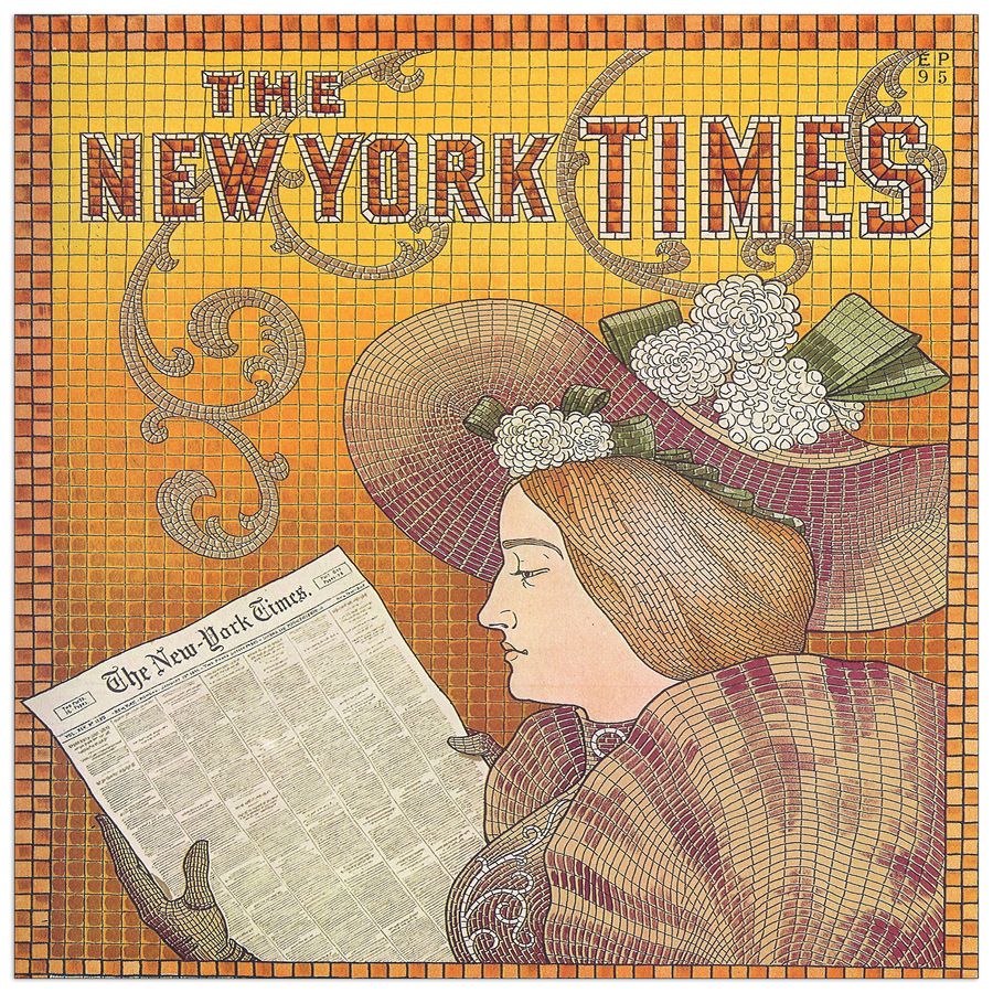 NY Times, Decorative MDF Panel (100x100cm)