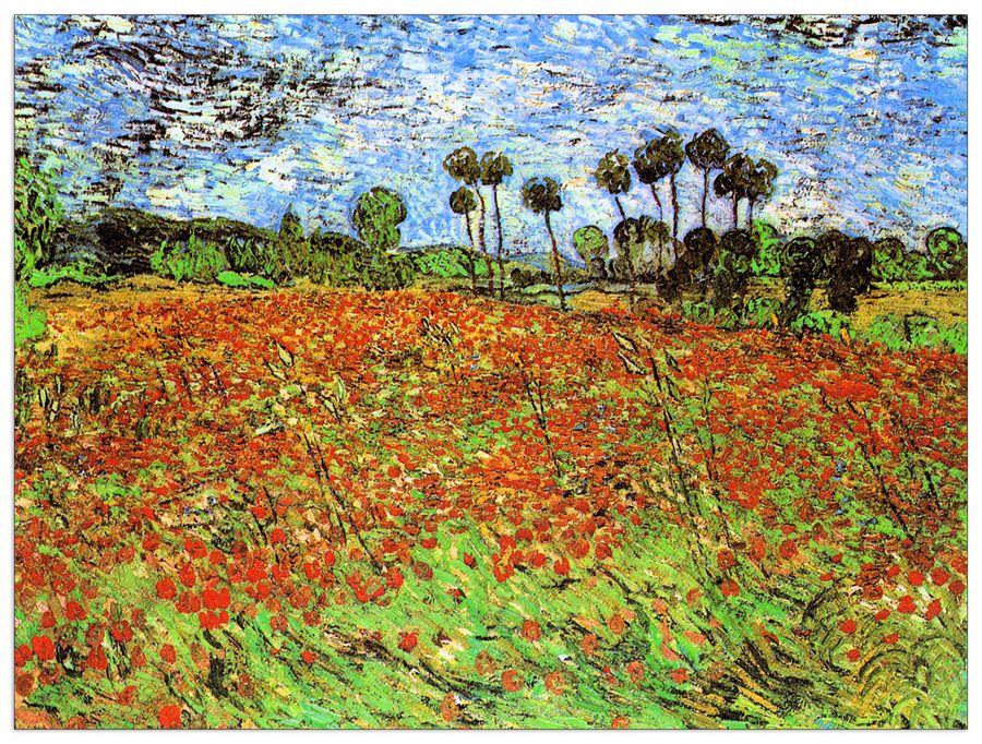 Van Gogh Vincent - Poppy Fields, Decorative MDF Panel (80x60cm)