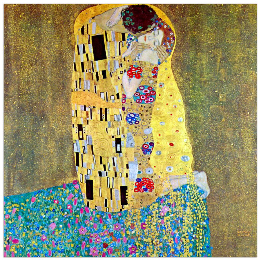 Klimt Gustav - The Kiss 2, Decorative MDF Panel (50x50cm)