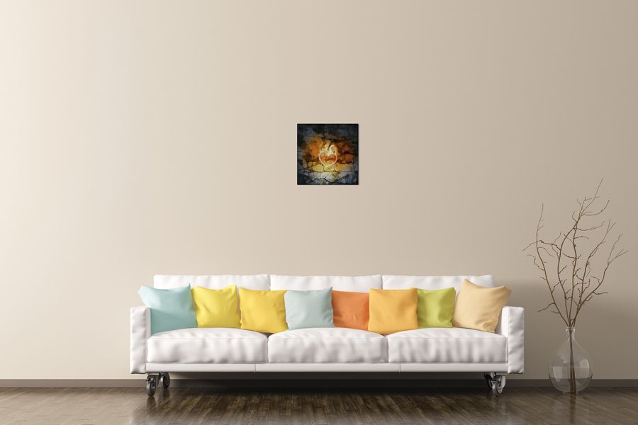 Art Studio - Fire heart, Decorative MDF Panel (30x30cm)