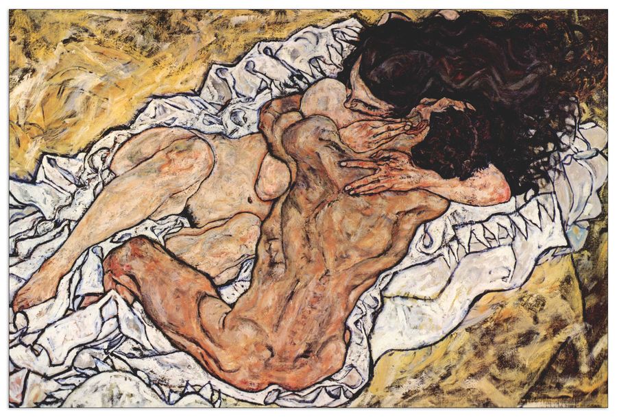 Schiele Egon  - The Embrace, Decorative MDF Panel (90x60cm)