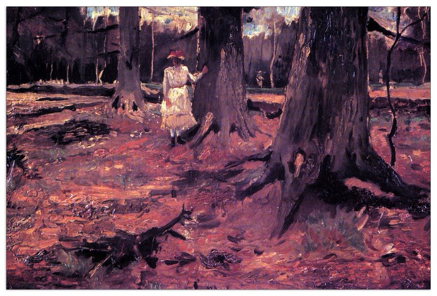 Van Gogh Vincent - Girl in White in the Woods, Decorative MDF Panel (90x60cm)