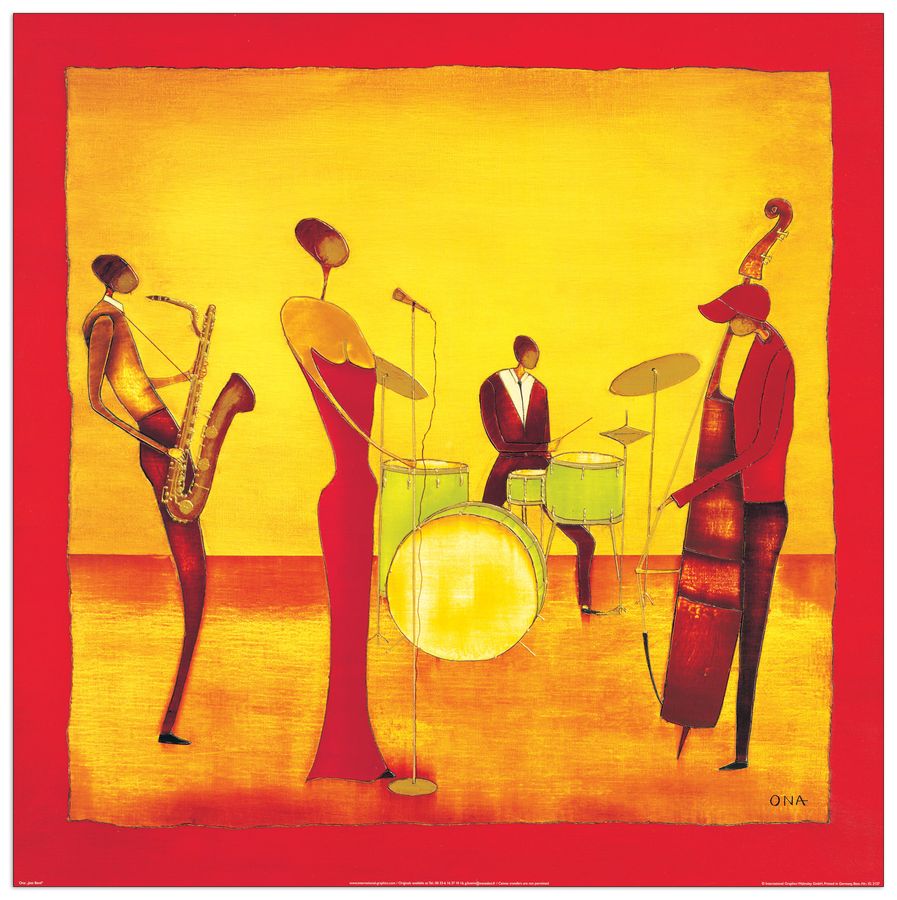 Ona - Jazz Band, Decorative MDF Panel (30x30cm)