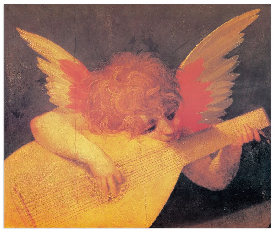 Rosso Fiorentino - Putto Musicante, Decorative MDF Panel (100x84cm)