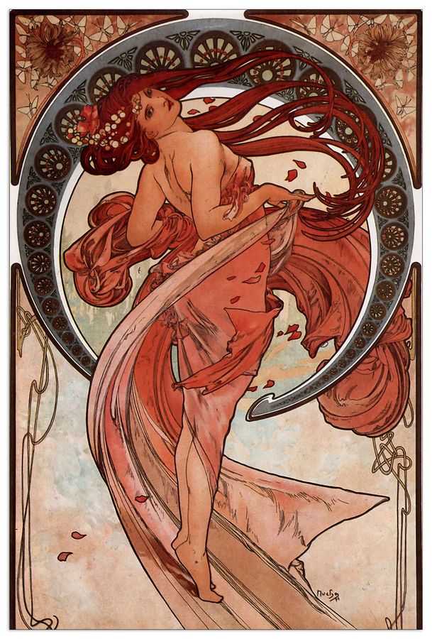 Mucha Alphonse - Dance, Decorative MDF Panel (90x135cm)