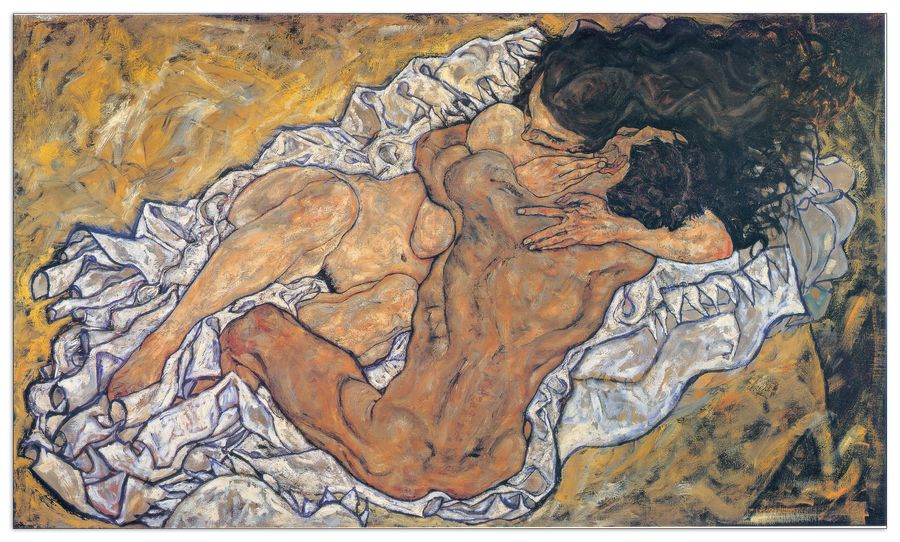 artopweb Schiele - Umarmung Decorative MDF Panel (100x59cm)