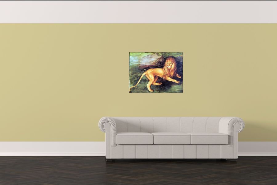 Albrecht Dürer - Lion, Decorative MDF Panel (80x60cm)