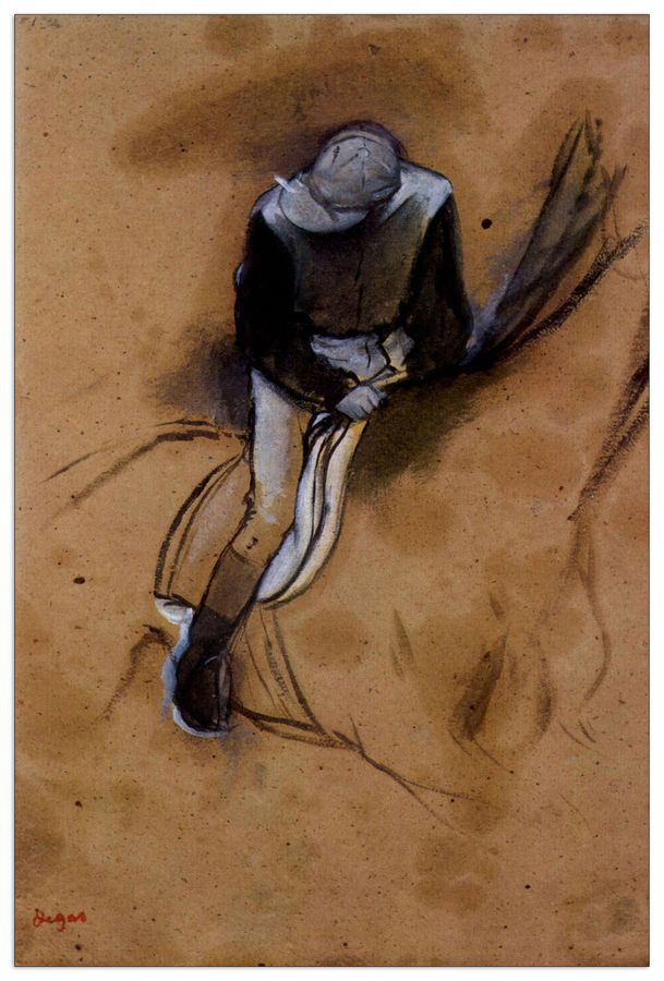 Degas Edgar - Jockey forward flexed standing, Decorative MDF Panel (60x90cm)