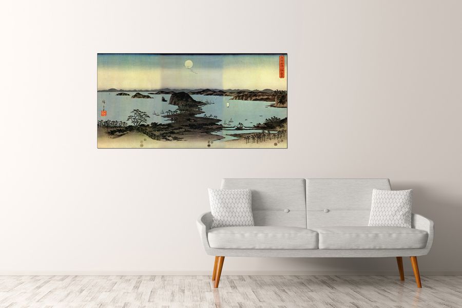 Hiroshige Utagawa  - Seascape, Decorative MDF Panel (140x70cm)