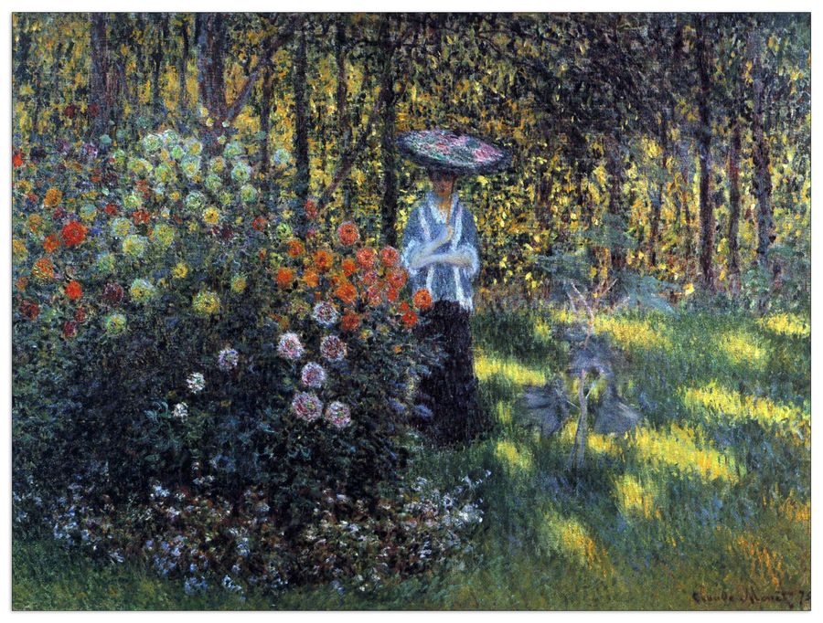 Monet Claude - Woman with a parasol in the garden of Argenteuil, Decorative MDF Panel (80x60cm)
