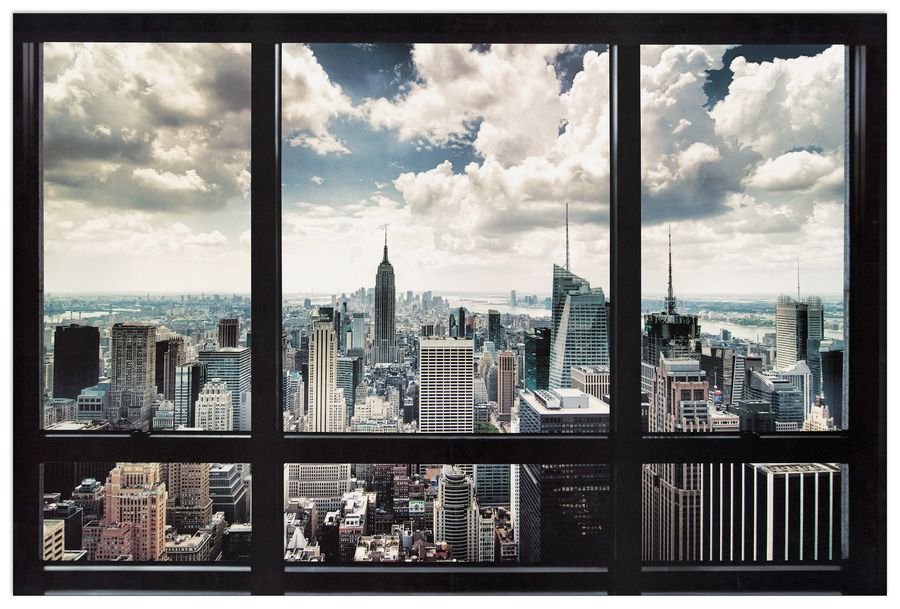 Null - New York Window, Decorative MDF Panel (90x60cm)