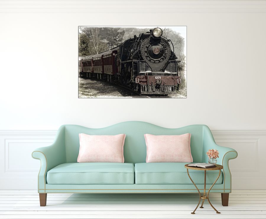 Art Studio - Locomotive, Decorative MDF Panel (90x60cm)