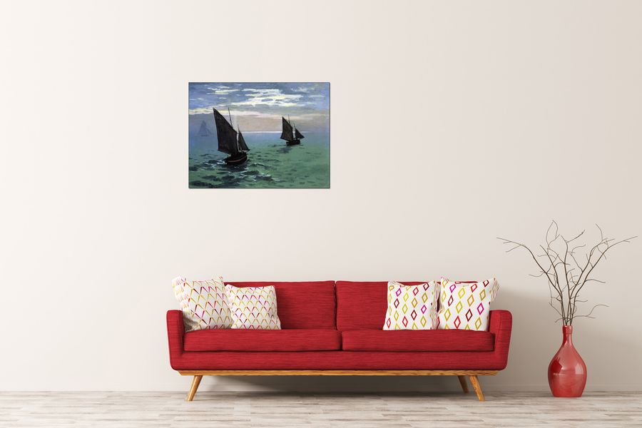 Monet Claude - Le Havre - exit the fishing boats from the port, Decorative MDF Panel (80x60cm)