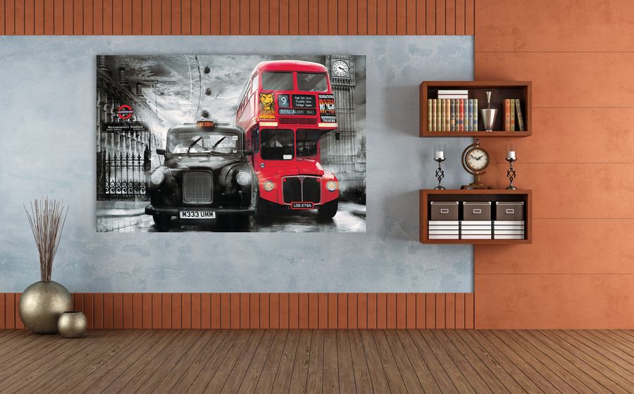 Yanaff - Taxi & Bus, Decorative MDF Panel (175x115cm)