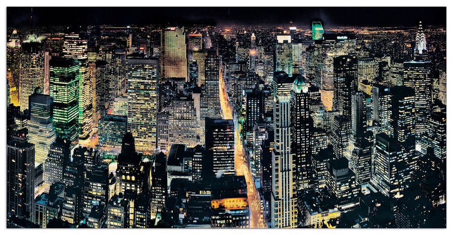 Silberman - Nyc From The Empire State Building, Decorative MDF Panel (100x50cm)