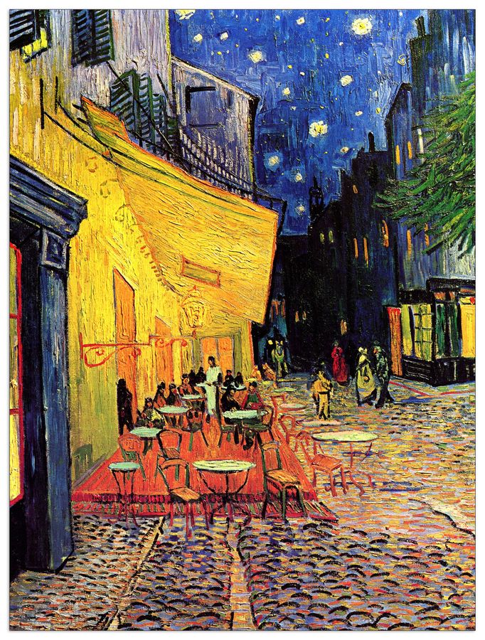 Van Gogh Vincent - The Cafe Terrace on the Place du Forum Arles at Night, Decorative MDF Panel (90x120cm)