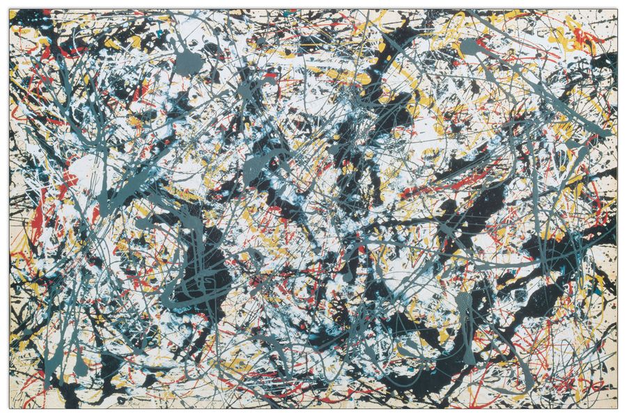 Pollock - Silver Over Black White Yellow And Red 1948, Decorative MDF Panel (80x52cm)