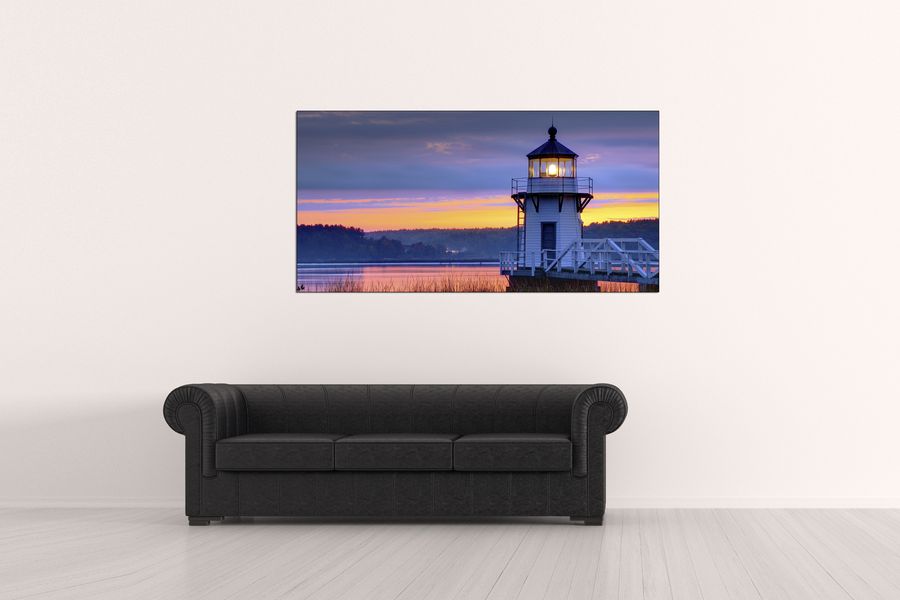 Art Studio - Sunrise lighthouse, Decorative MDF Panel (140x70cm)