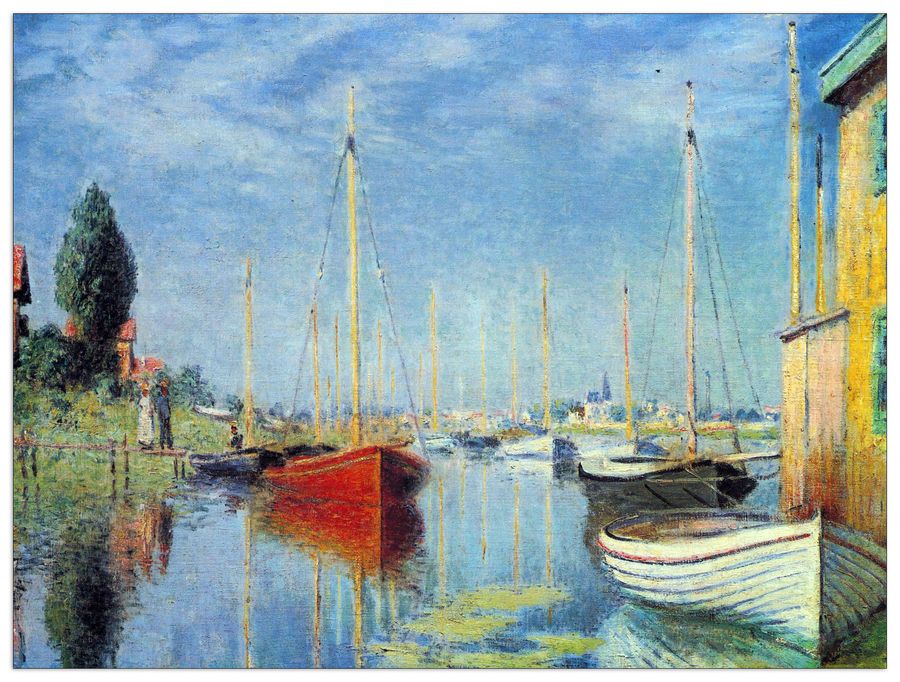 Monet Claude - Pleasure Boats at Argenteuil, Decorative MDF Panel (80x60cm)