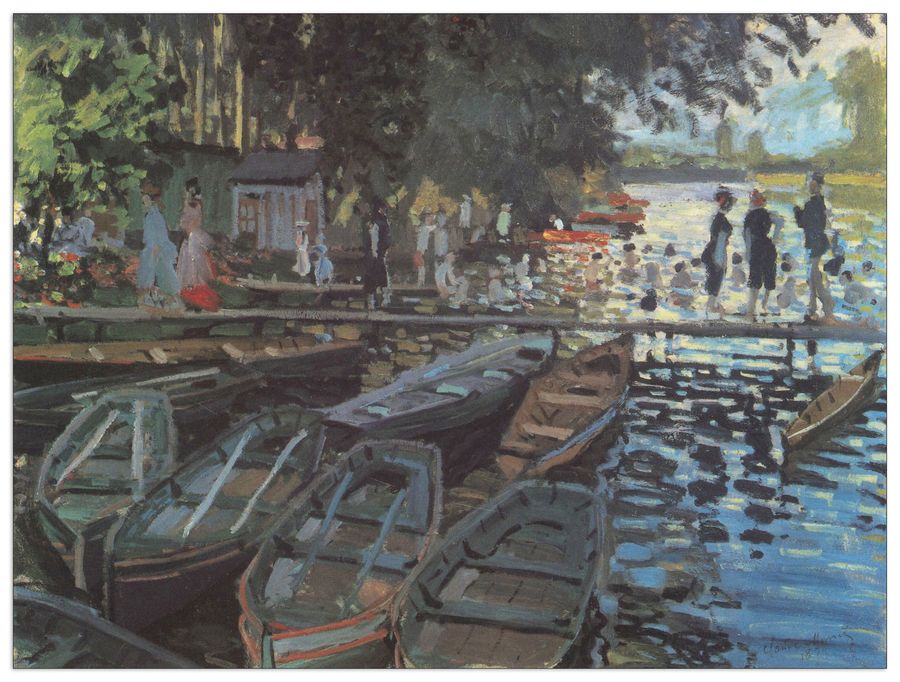 Monet Claude - Bathers at La GrenoullieÌ?re, Decorative MDF Panel (120x90cm)