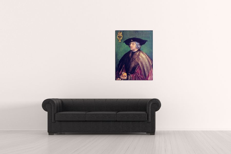 Albrecht Dürer - Portrait of Emperor Maximilian, Decorative MDF Panel (60x80cm)
