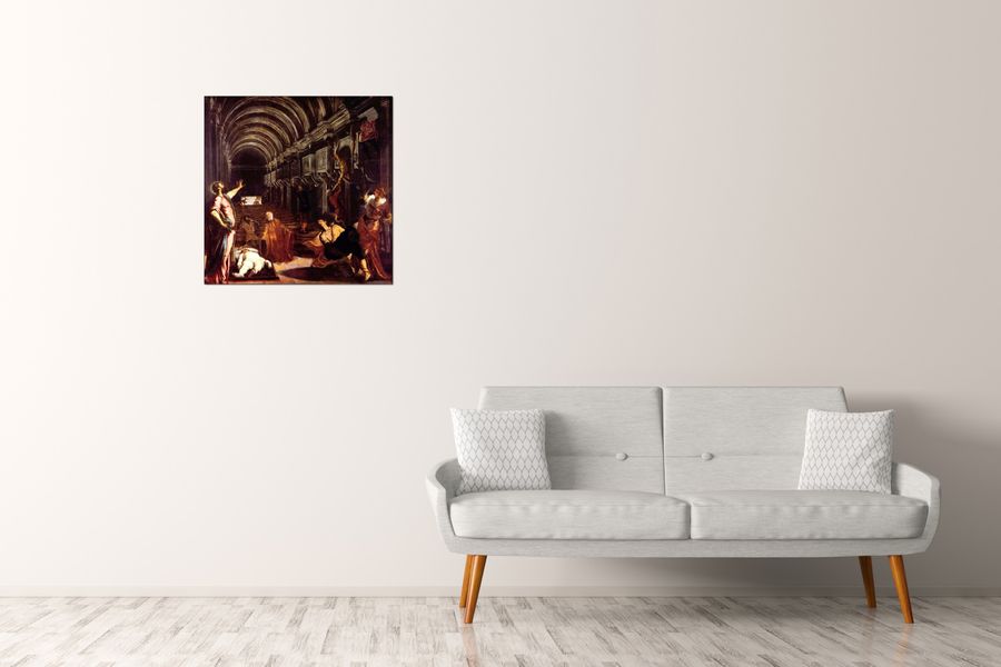 Tintoretto - Discovery of the corpse of St. Mark , Decorative MDF Panel (70x70cm)
