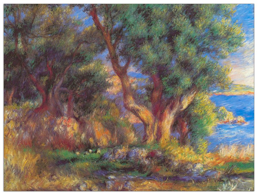Renoir Pierre-auguste - Landscape in Menton, Decorative MDF Panel (120x90cm)