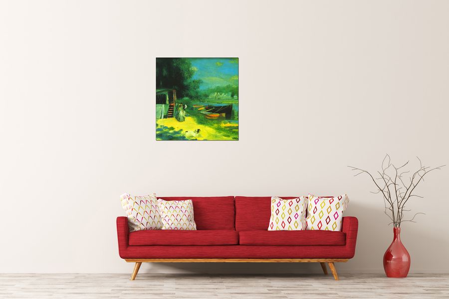 Renoir Pierre-auguste - Place for Bading , Decorative MDF Panel (70x70cm)