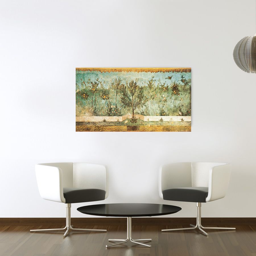 Pompei - Affresco Con Giardino, Decorative MDF Panel (90x50cm)