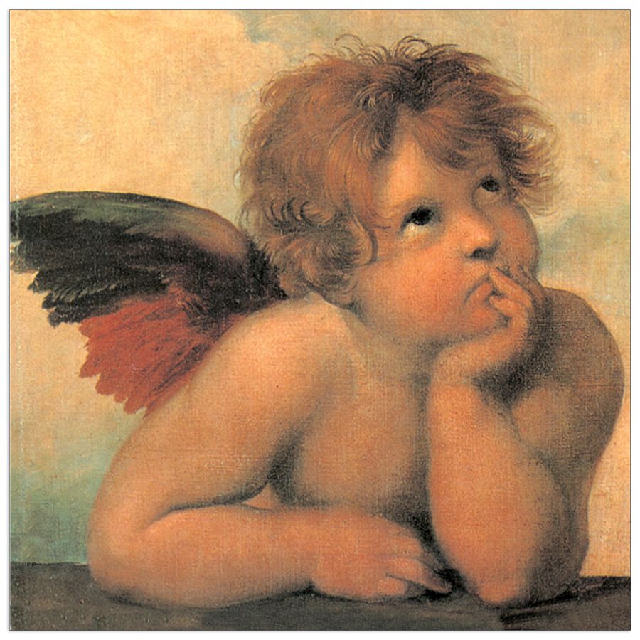 Raffaello - Cherubini Detail, Decorative MDF Panel (30x30cm)