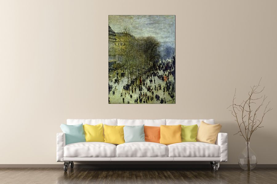 Monet Claude - Boulevard of Capucines, Decorative MDF Panel (90x120cm)