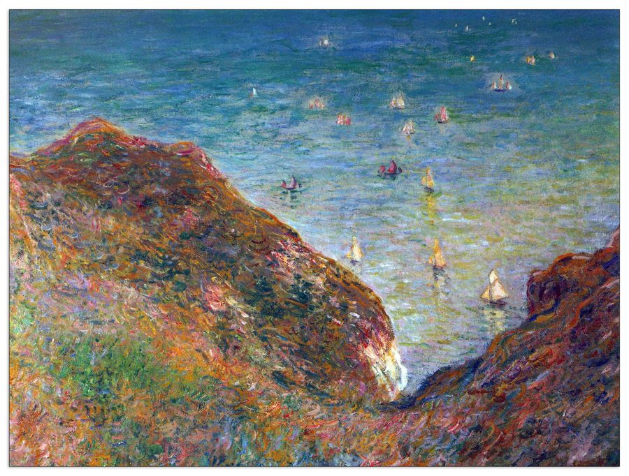 Monet Claude - On the cliffs of Pour Ville, Fine weather, Decorative MDF Panel (120x90cm)