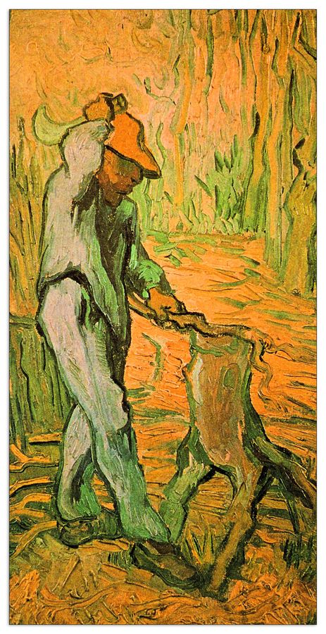 Van Gogh Vincent - Woodcutter (after Millet) , Decorative MDF Panel (50x100cm)