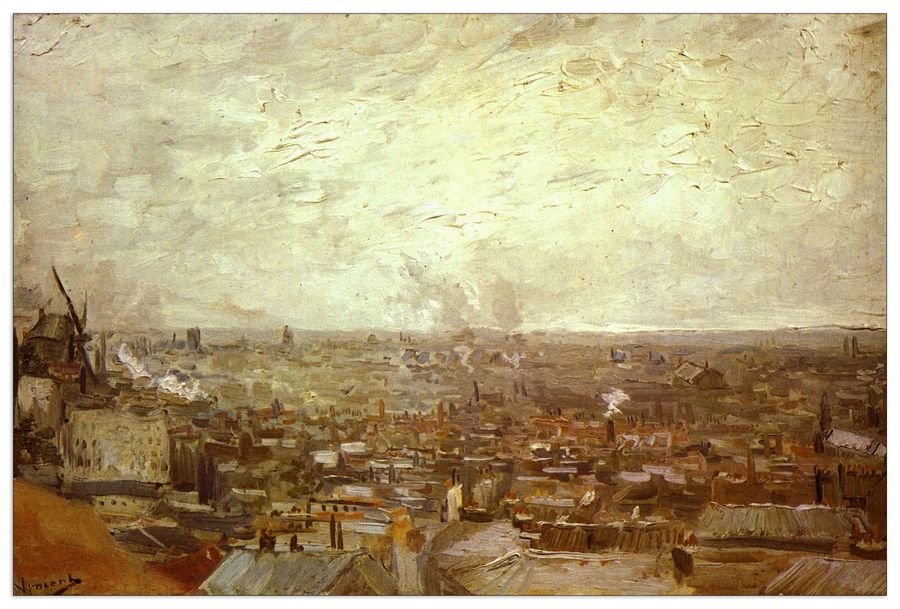 Van Gogh Vincent - View from Montmartre, Decorative MDF Panel (135x90cm)