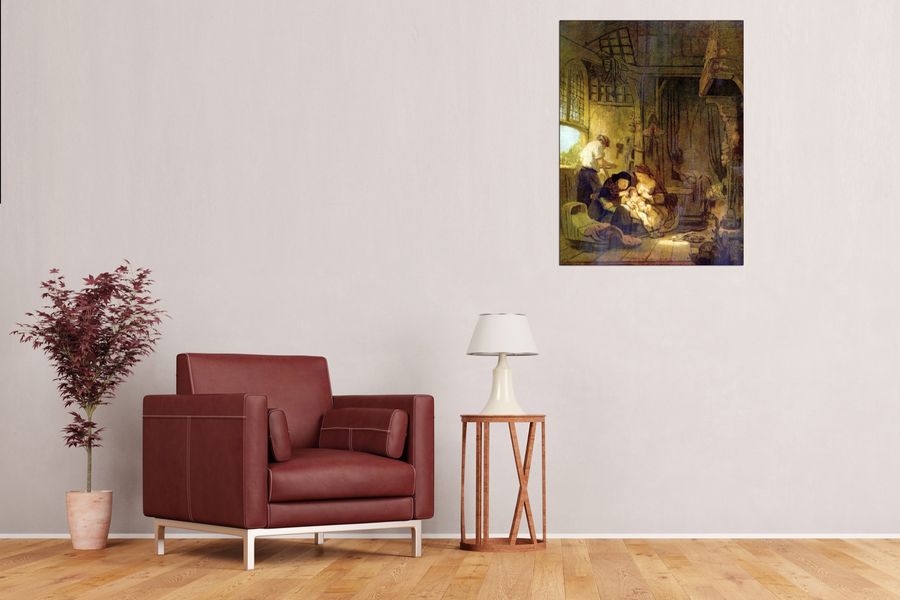 Rembrandt - The Holy Family, Decorative MDF Panel (60x80cm)