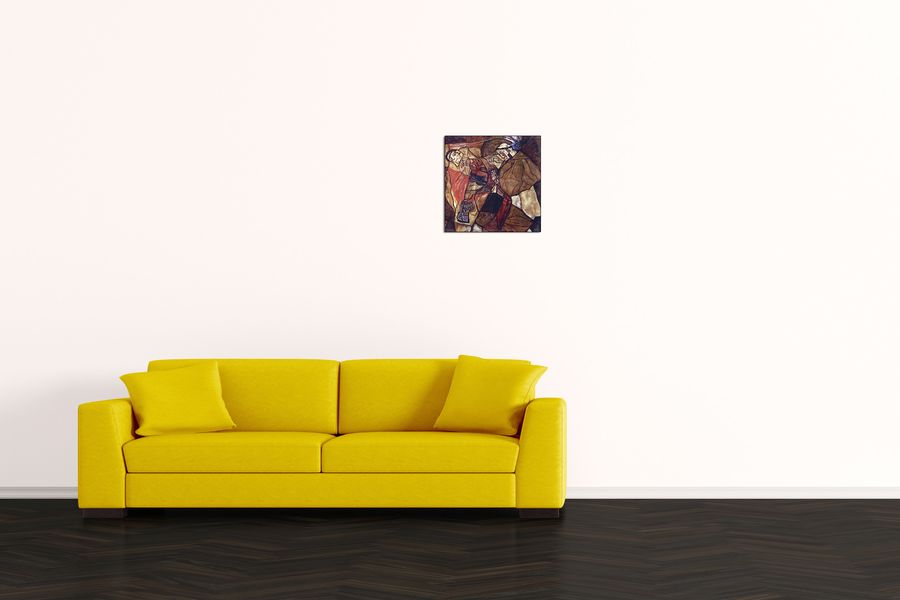 Schiele Egon  - Agony (The Death Struggle), Decorative MDF Panel (30x30cm)