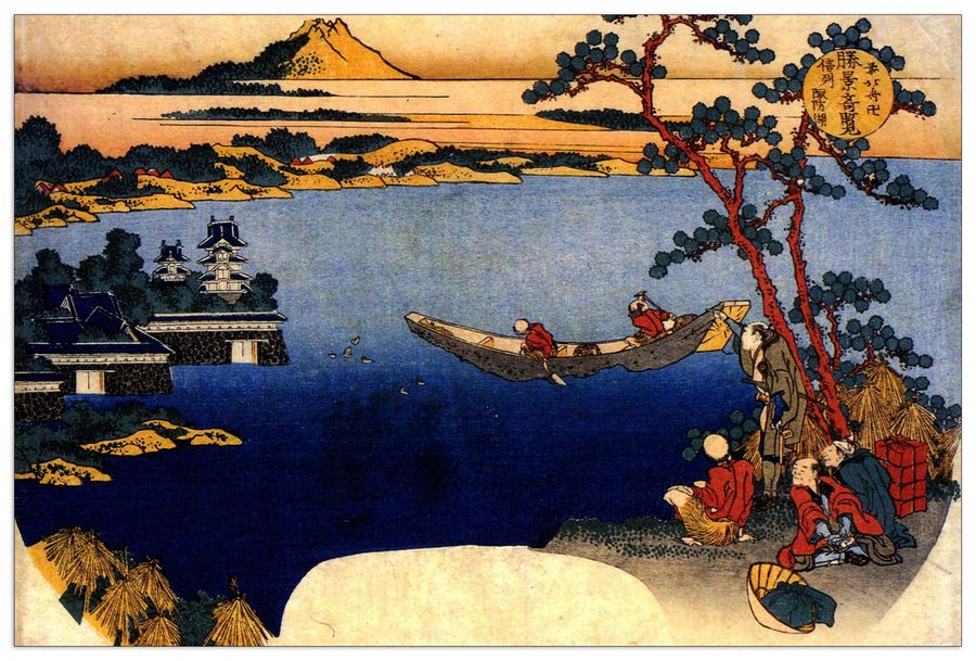 Hokusai Katsushika  - View of lake Suwa, Decorative MDF Panel (135x90cm)