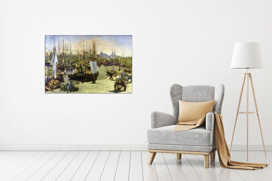 Manet Édouard - Port of Bordeaux, Decorative MDF Panel (90x60cm)