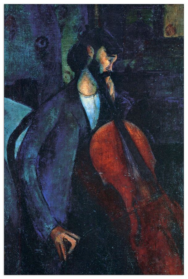 Modigliani Amedeo - The Cellist, Decorative MDF Panel (90x135cm)