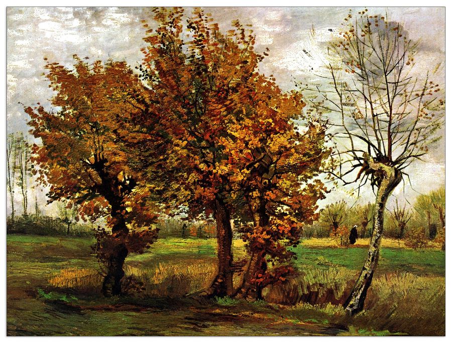 Van Gogh Vincent - Autumn Landscape with Four Trees, Decorative MDF Panel (120x90cm)